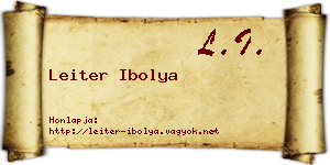 Leiter Ibolya névjegykártya