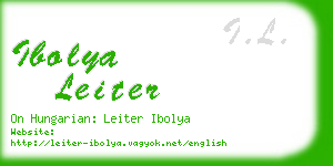 ibolya leiter business card